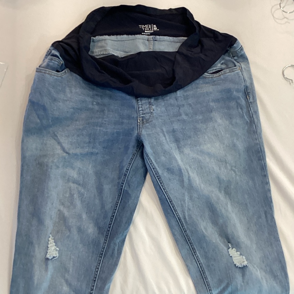 Time and Tru Distressed Light Blue Jeans